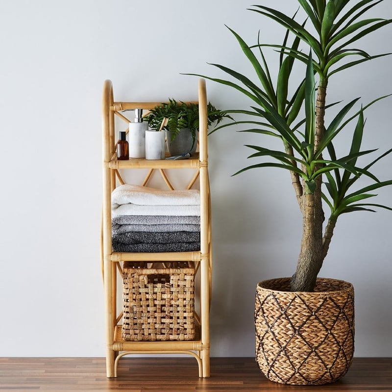 Cayman Rattan Collection Honey 3 Tiered Bathroom Shelf
