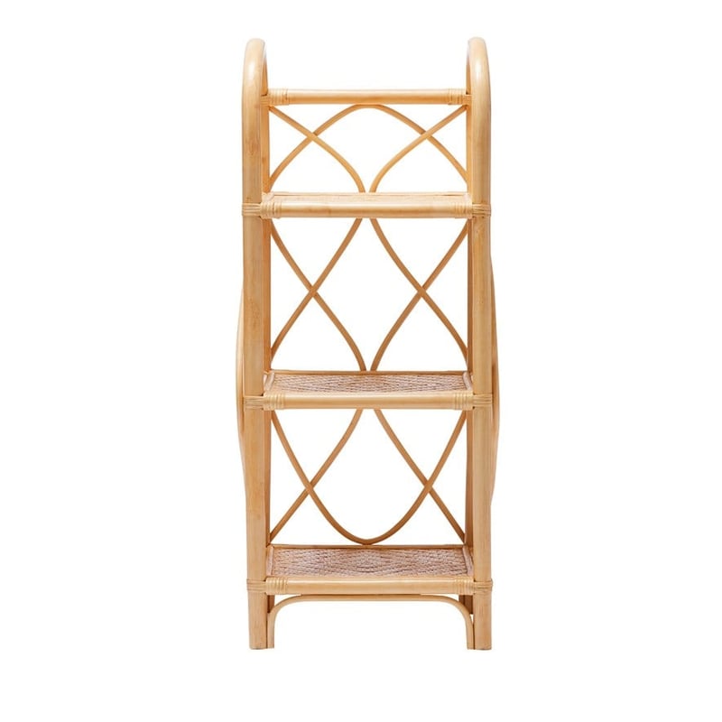 Cayman Rattan Collection Honey 3 Tiered Bathroom Shelf