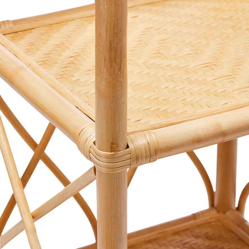 Cayman Rattan Collection Honey 3 Tiered Bathroom Shelf