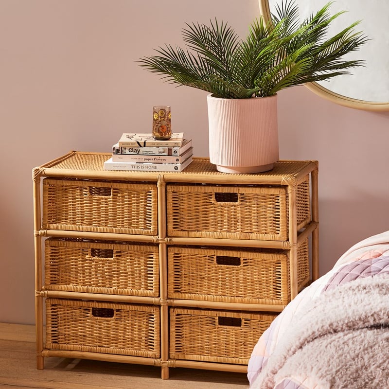 Cayman Rattan Honey 6 Drawer Chest