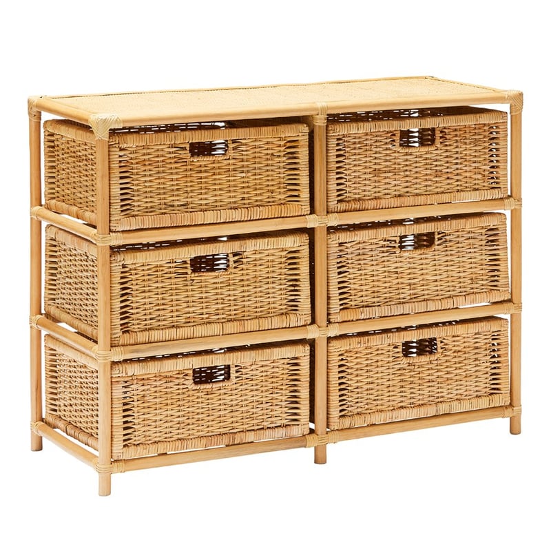 Cayman Rattan Honey 6 Drawer Chest