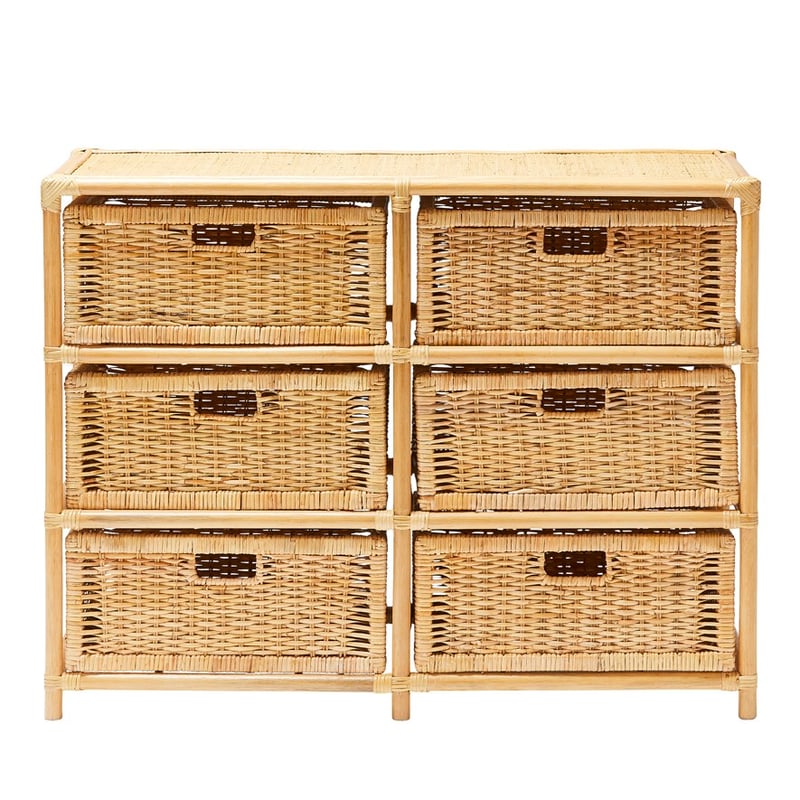 Cayman Rattan Honey 6 Drawer Chest