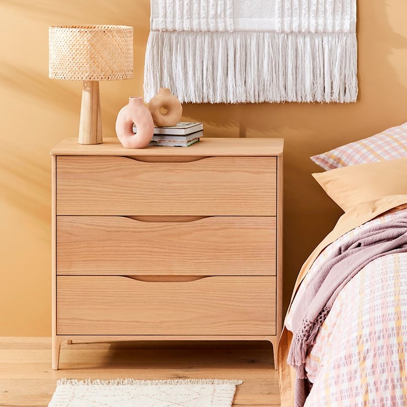 European Collection Adana Natural Timber 3 Drawer Chest