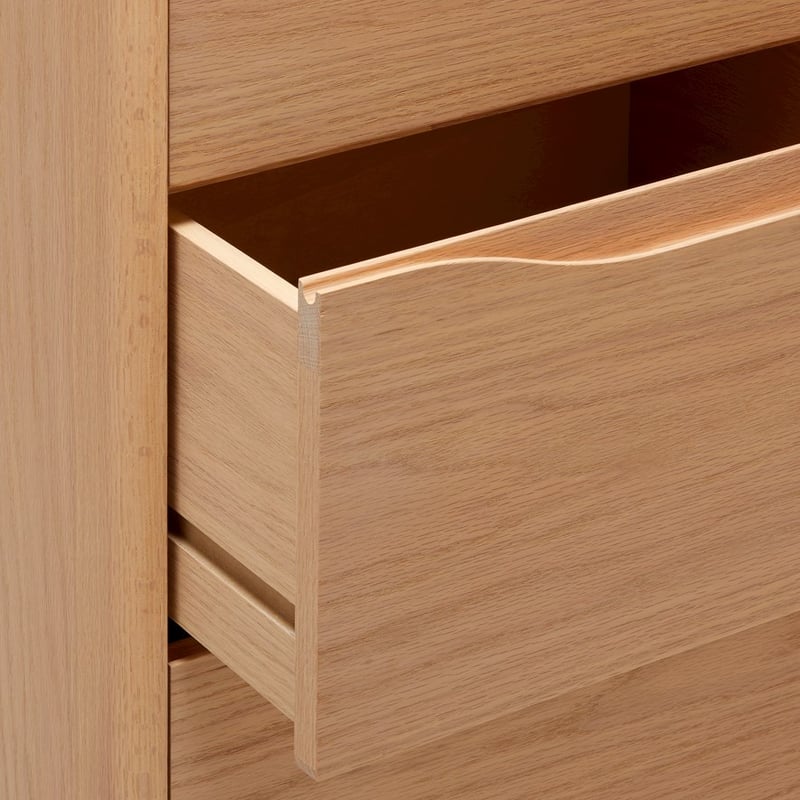 European Collection Adana Timber Natural 5 Drawer Tall Boy