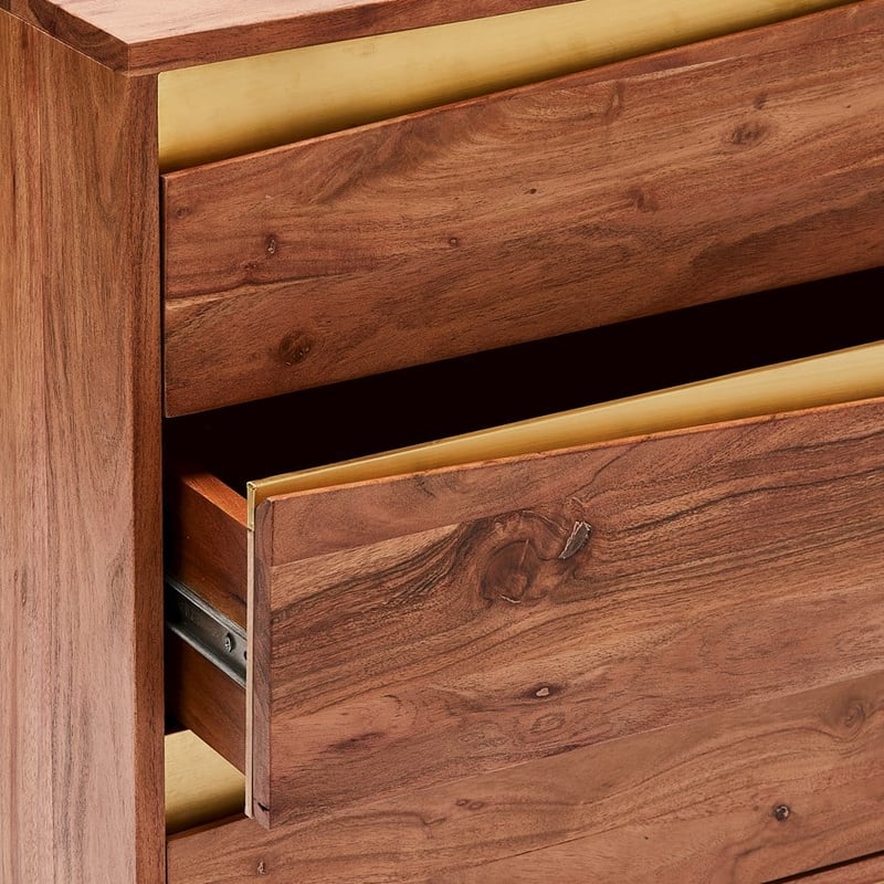 Hugo Chestnut & Gold Chest of Drawers