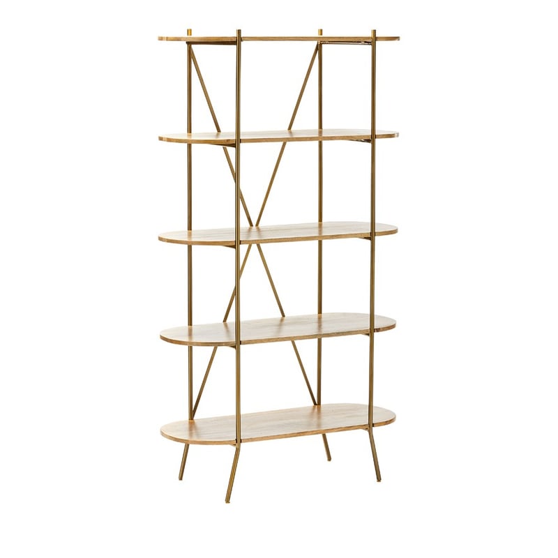 Mikkel Natural & Gold 5 Tiered Bookshelf