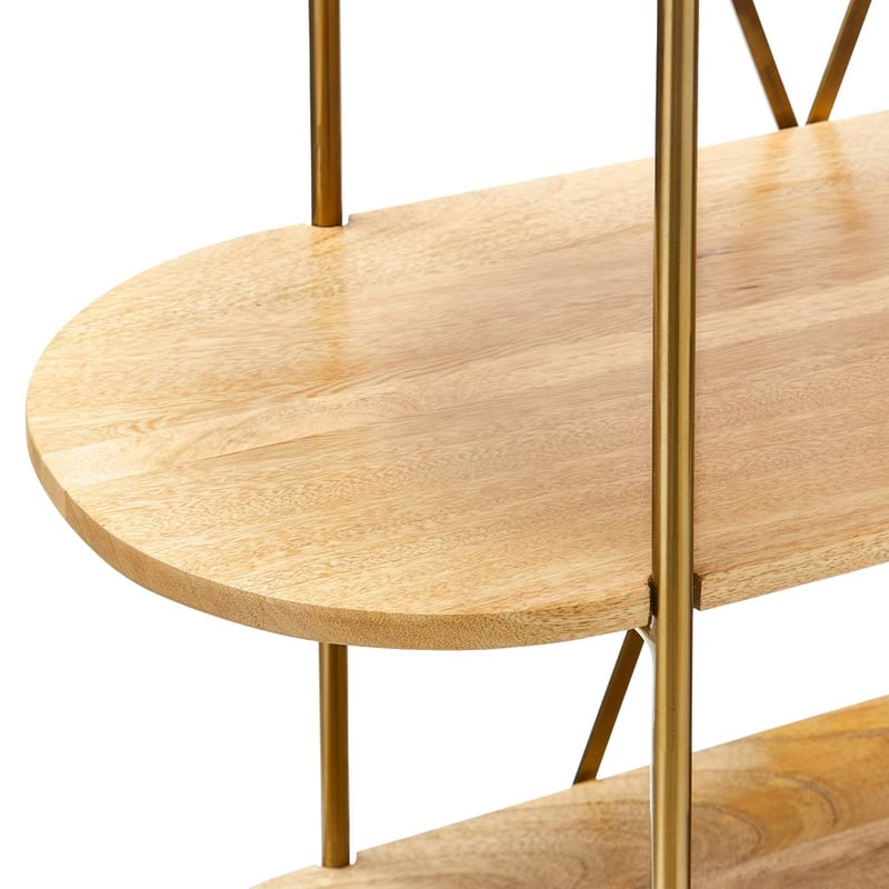 Mikkel Natural & Gold 5 Tiered Bookshelf