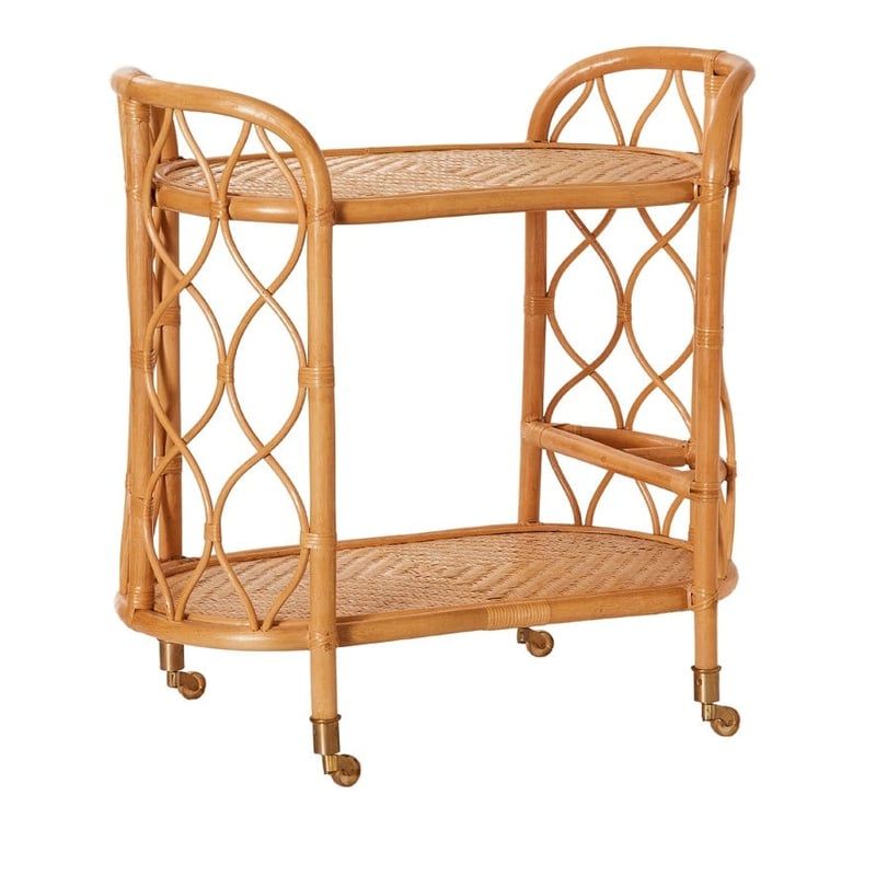 Capri Honey Rattan Bar Trolley