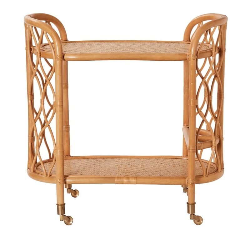 Capri Honey Rattan Bar Trolley