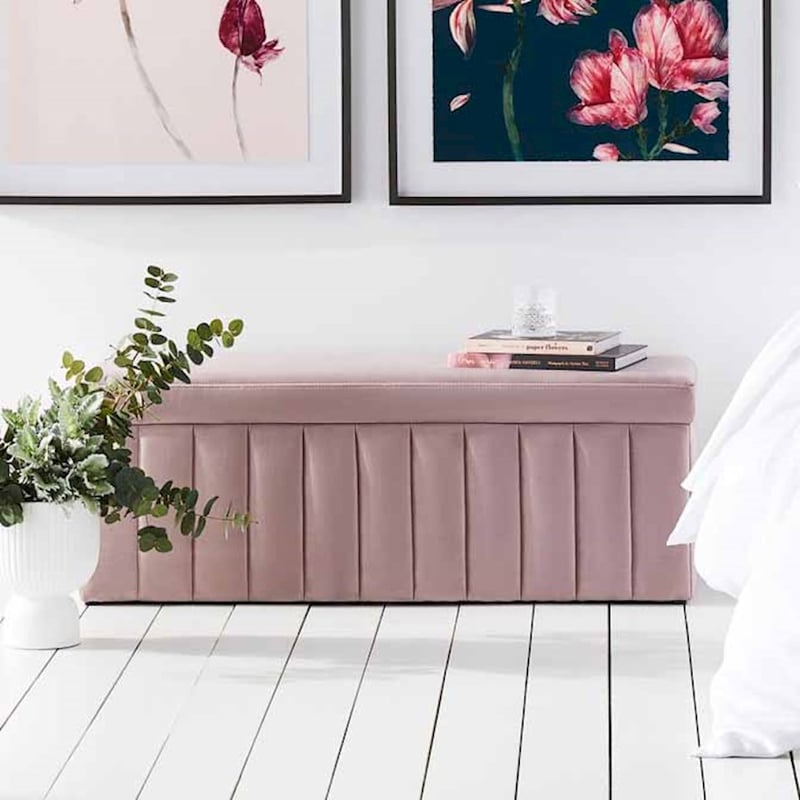 Kensington Collection Blanket Box in Rose Pink