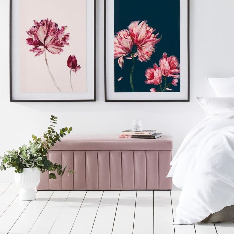 Kensington Collection Blanket Box in Rose Pink