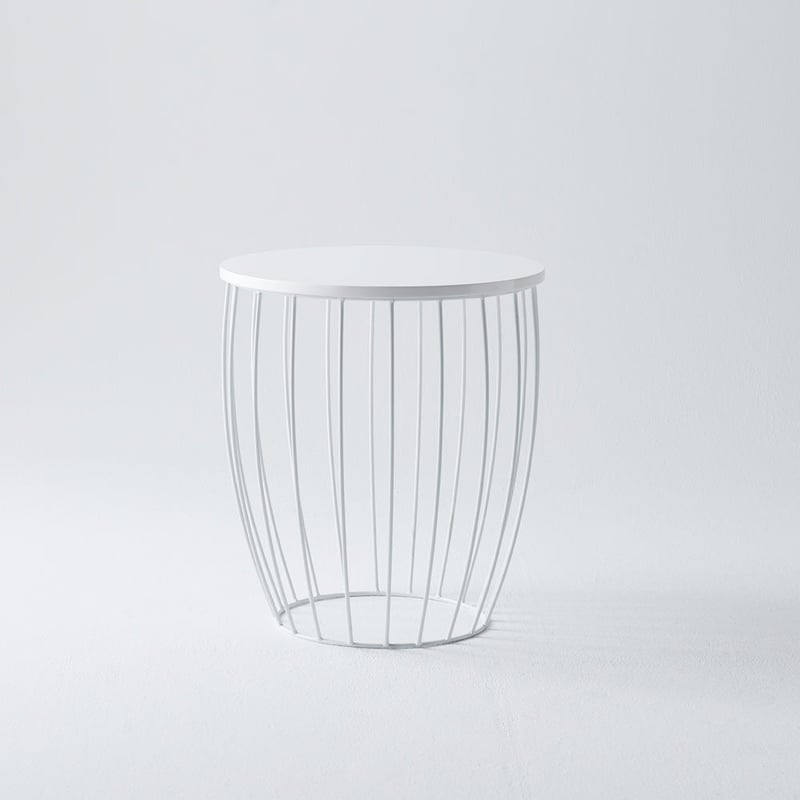 Metal Cruz Side Table White