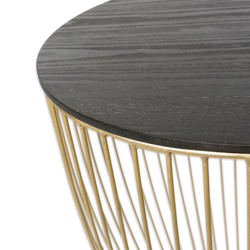 Element Round Side Table Black/Gold