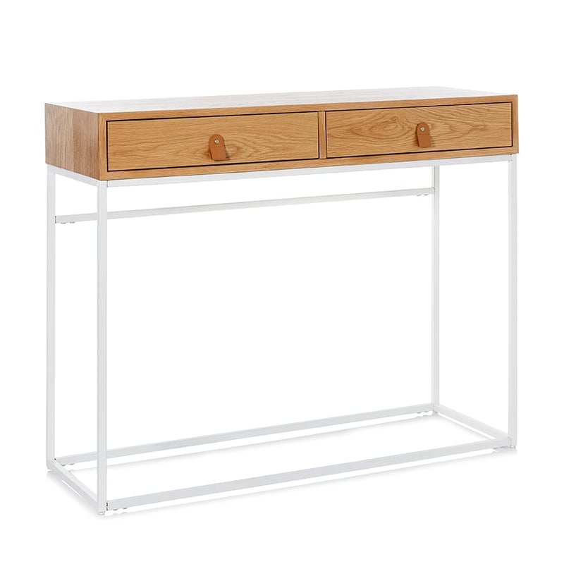 Milo Console Natural & White