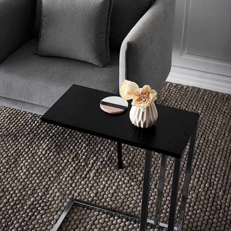 Ballarat C Table Chrome & Black