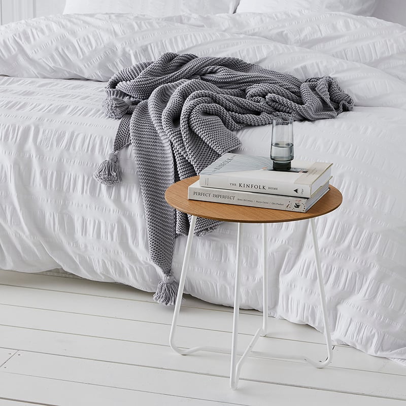 Shiloh Side Table White & Oak