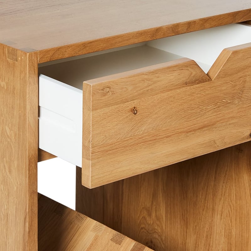 Zeke 1 Drawer Solid Oak Side Table 