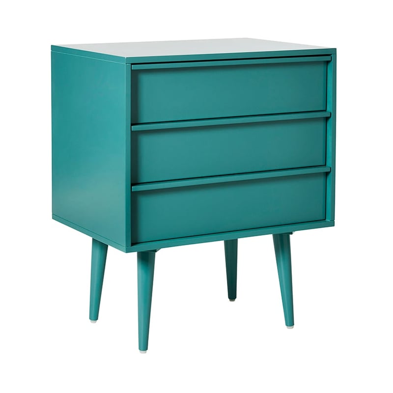 Finley 3 Drawer Teal Bedside Table