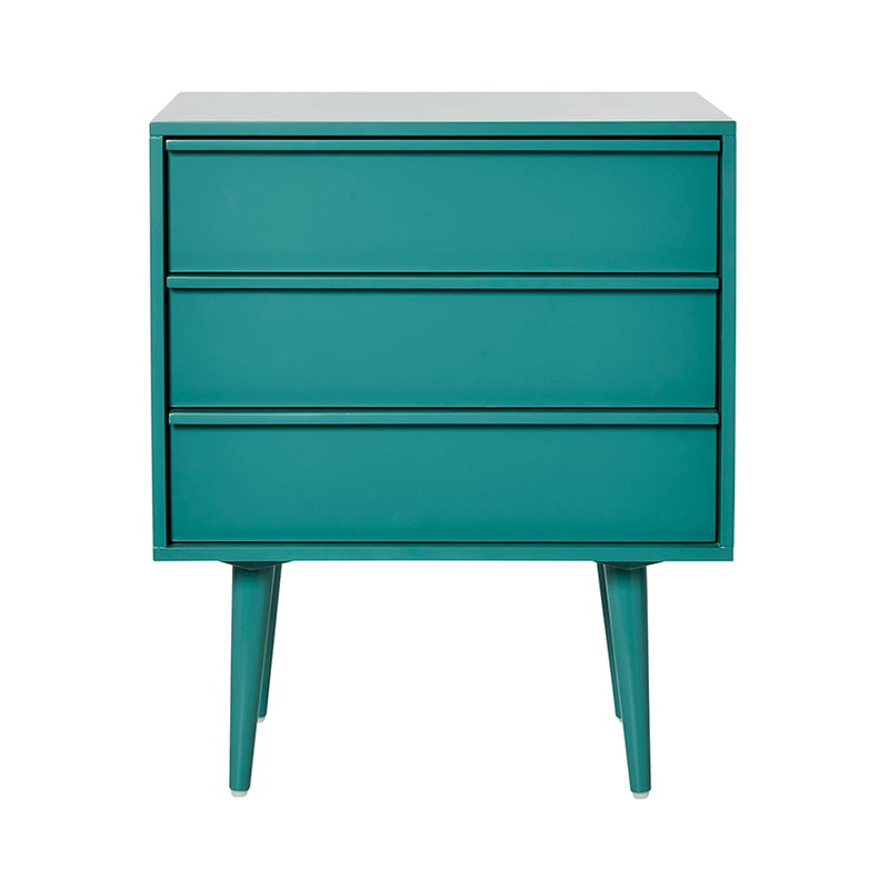 Finley 3 Drawer Teal Bedside Table