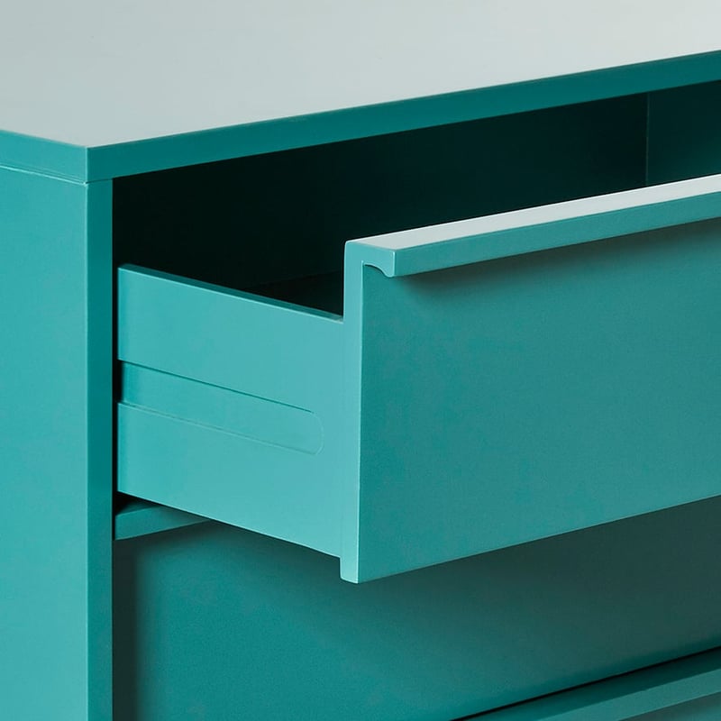 Finley 3 Drawer Teal Bedside Table