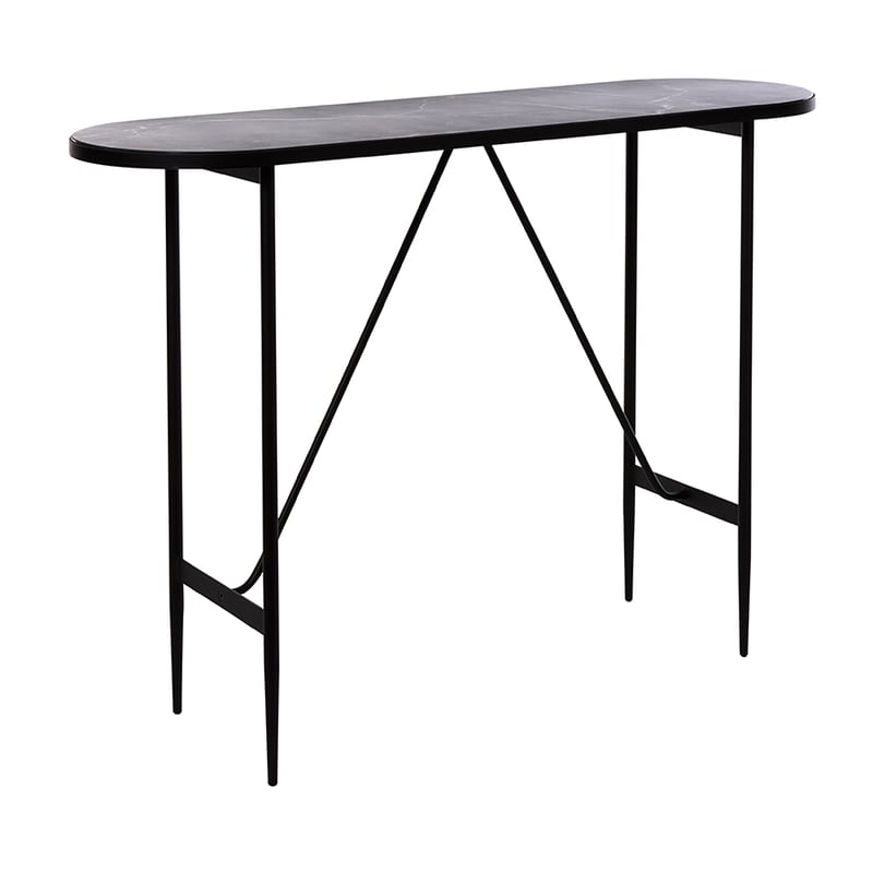 Oslo Black Marble Glass Console