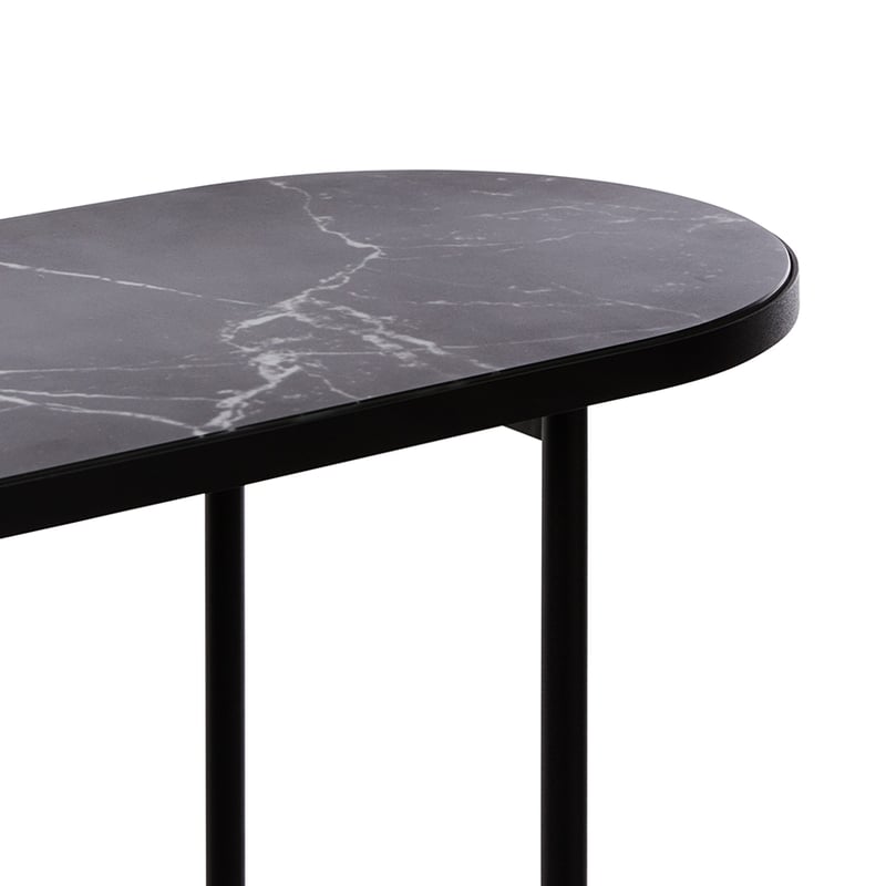 Oslo Black Marble Glass Console