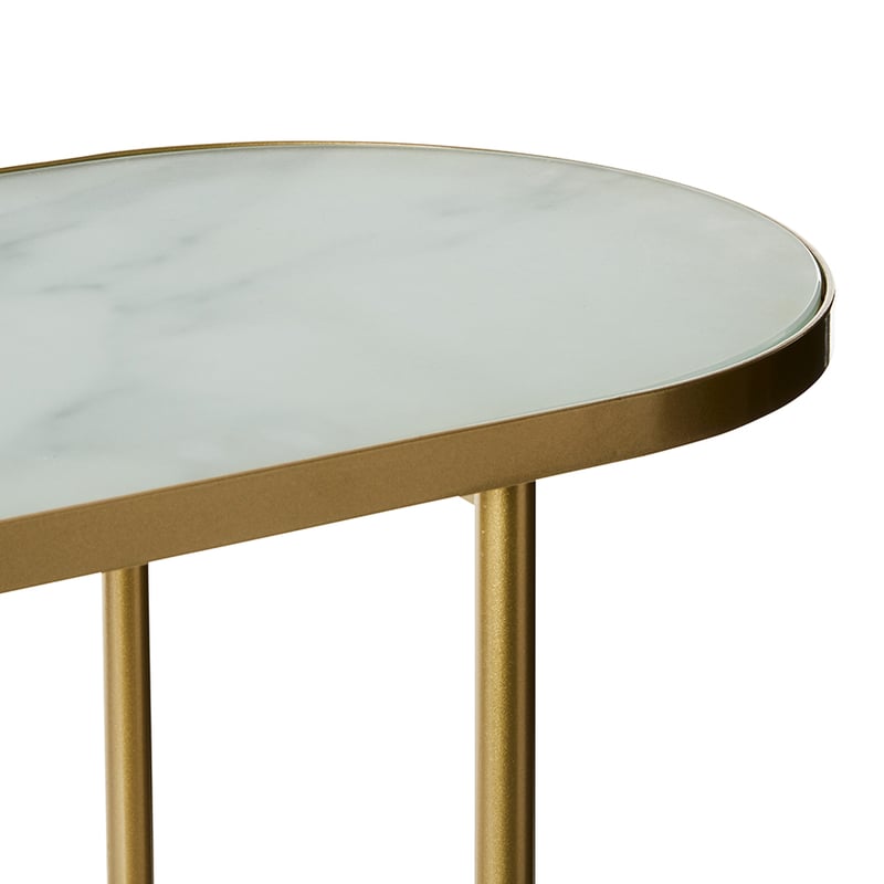 Oslo Gold Marble Glass Console