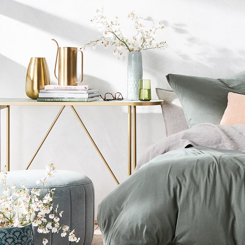 Oslo Gold Marble Glass Console