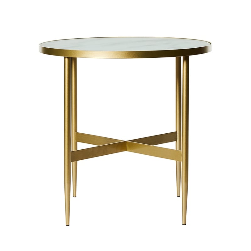 Oslo Gold Marble Glass Side Table