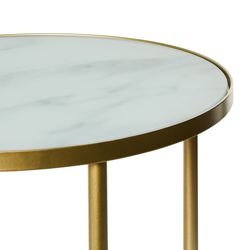 Oslo Gold Marble Glass Side Table
