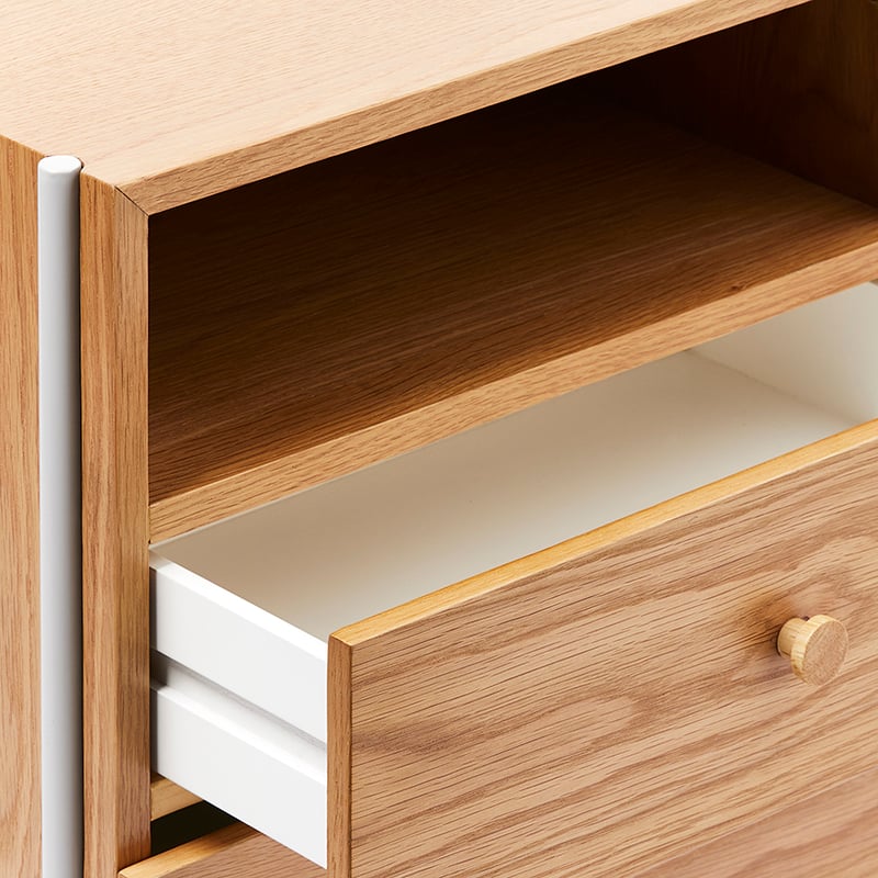 Jasper Collection Natural & Grey 2 Drawer Bedside Table