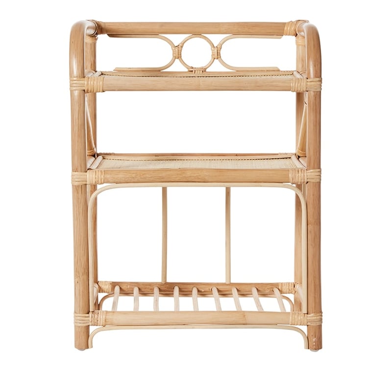 Bahama Rattan Honey Bedside Table 3 Shelf