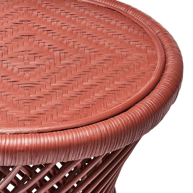 Bahama Rattan Rust Emmanuelle Round Side Table