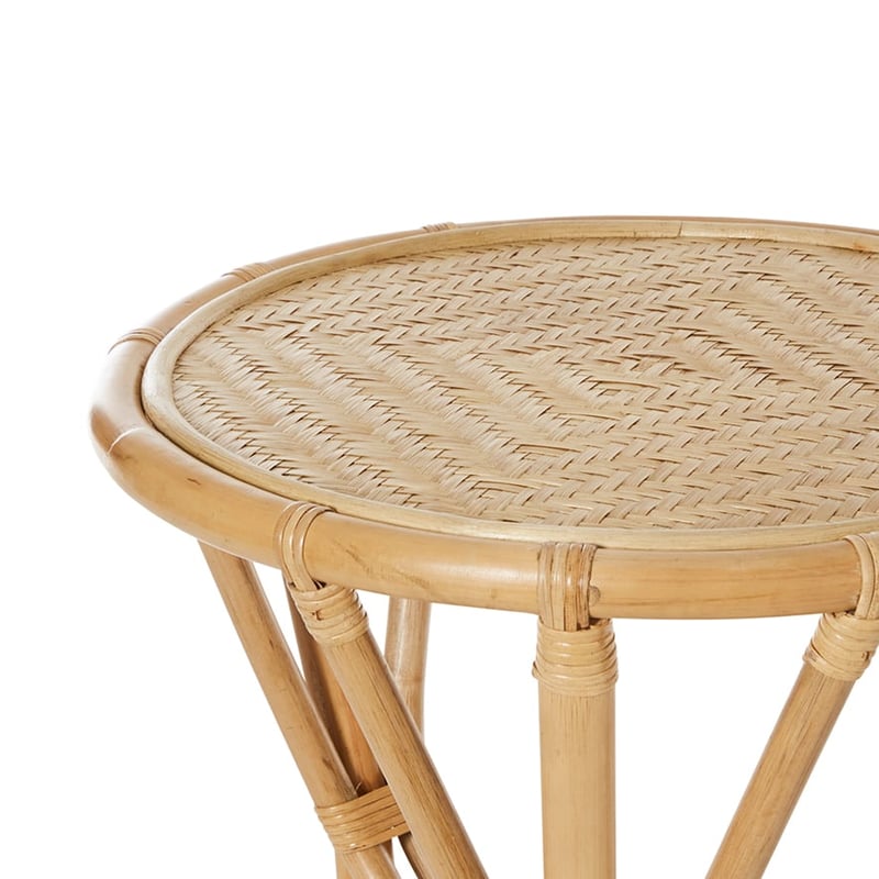 Bahama Rattan Honey Bedside Table Round 3 Leg