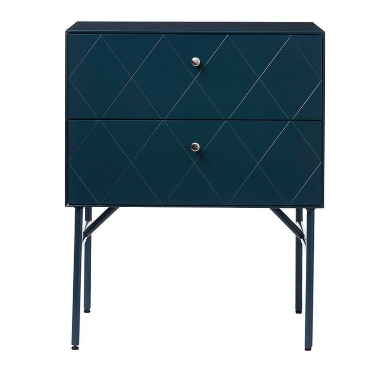 Modena 2 Drawer Teal Bedside Table 