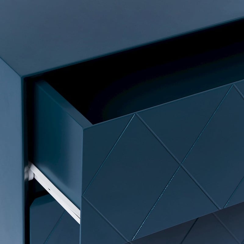 Modena 2 Drawer Teal Bedside Table 