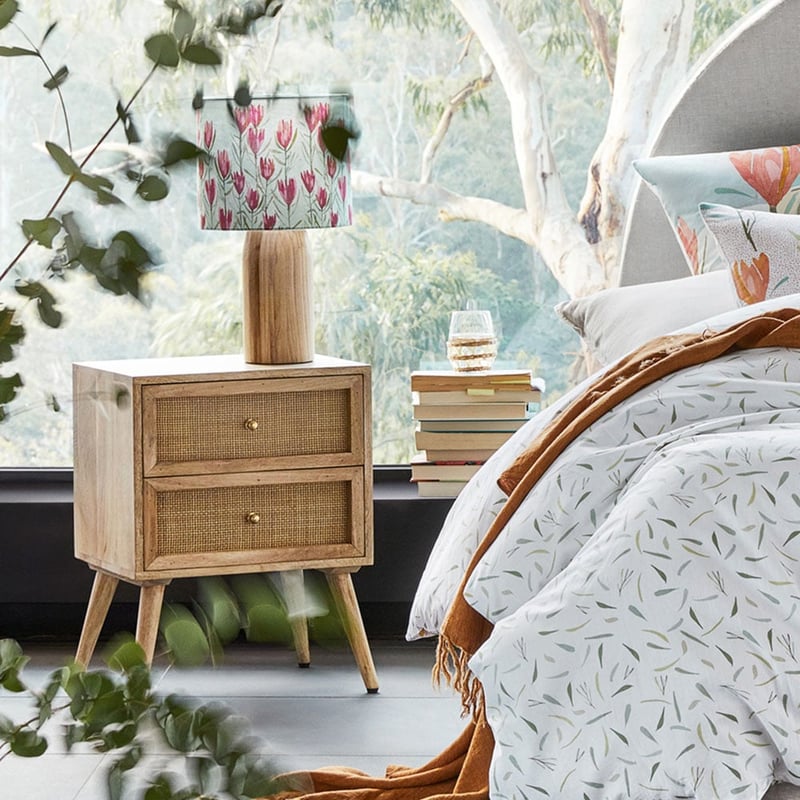 Anjuna Natural 2 Drawer Bedside Table