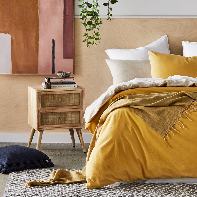 Anjuna Natural 2 Drawer Bedside Table