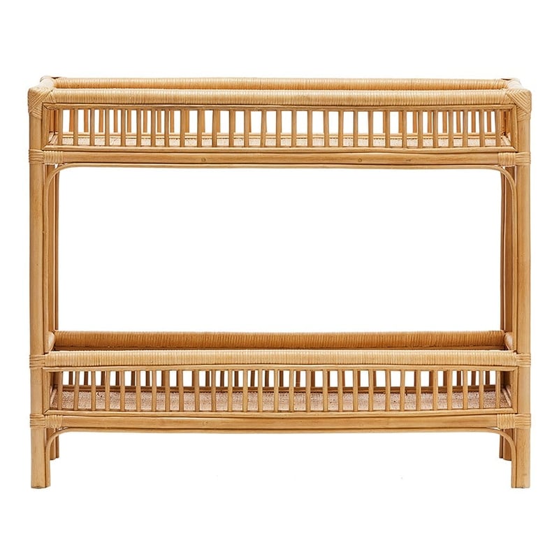 Cayman Rattan Collection Honey 2 Tiered Console
