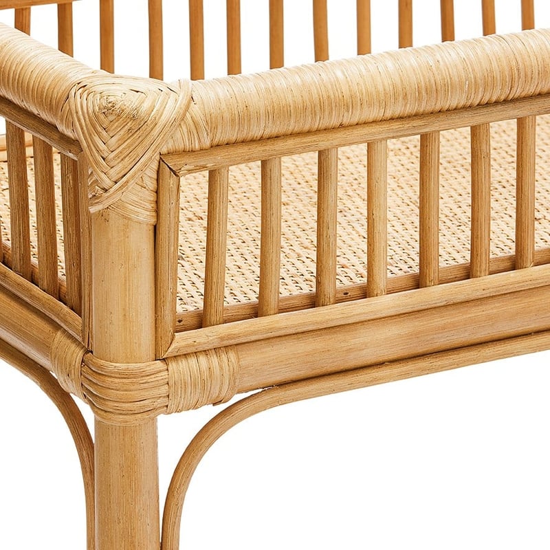 Cayman Rattan Collection Honey 2 Tiered Console