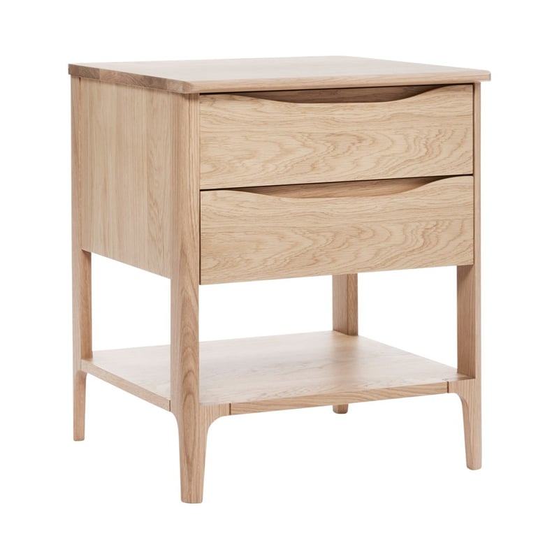 Adana European Collection Natural 2 Drawer Bedside Table