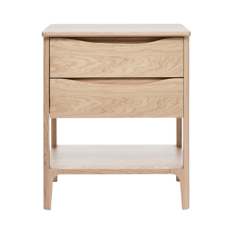 Adana European Collection Natural 2 Drawer Bedside Table