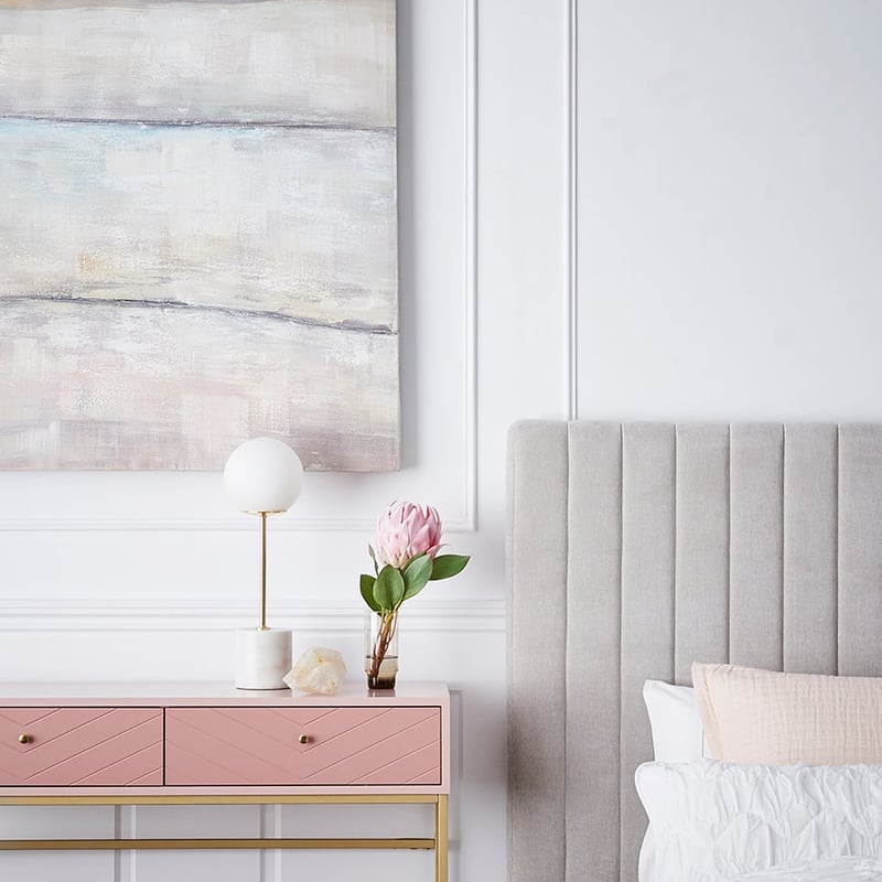 Sienna Collection 2 Drawer Console Pink & Gold