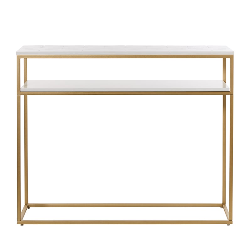 Sienna Collection 2 Shelf Console White & Gold