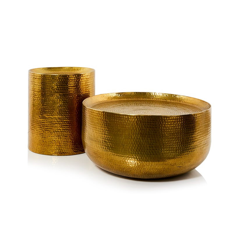 Cochin Beaten Metal Coffee Table Brass