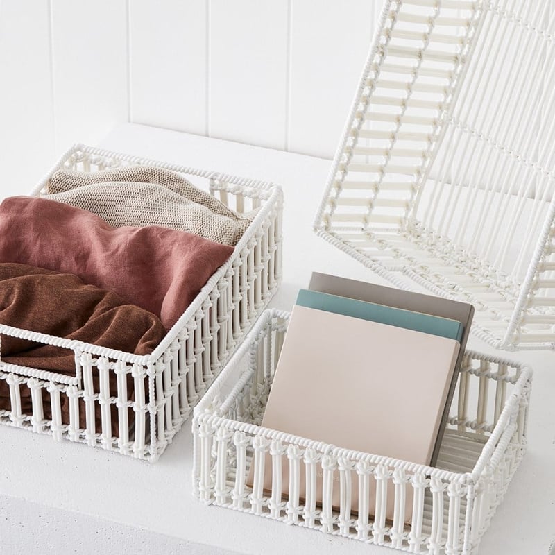 Echo White Small Basket