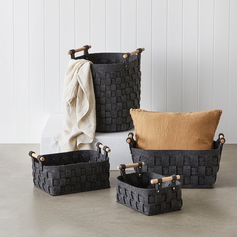 Quinn Dark Grey Laundry Basket