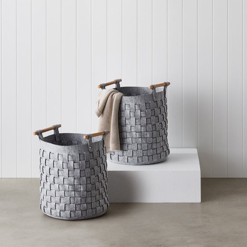 Quinn Light Grey Laundry Basket