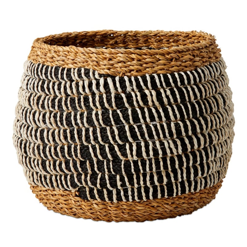 Palm House Charcoal White & Natural Basket 