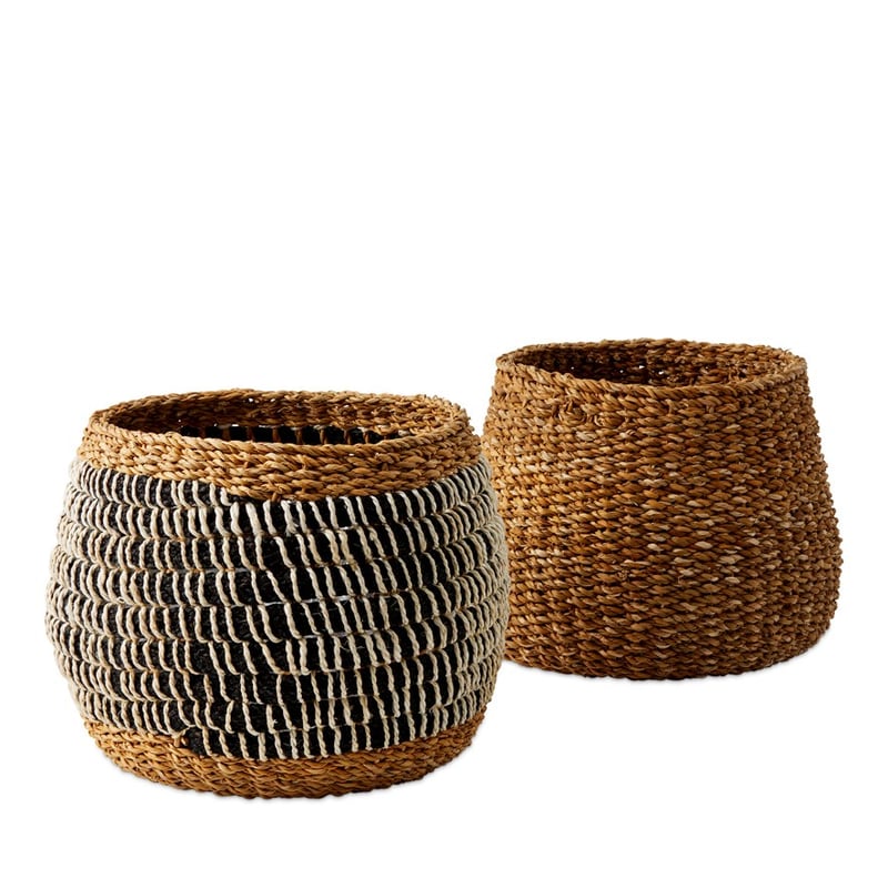 Palm House Charcoal White & Natural Basket 